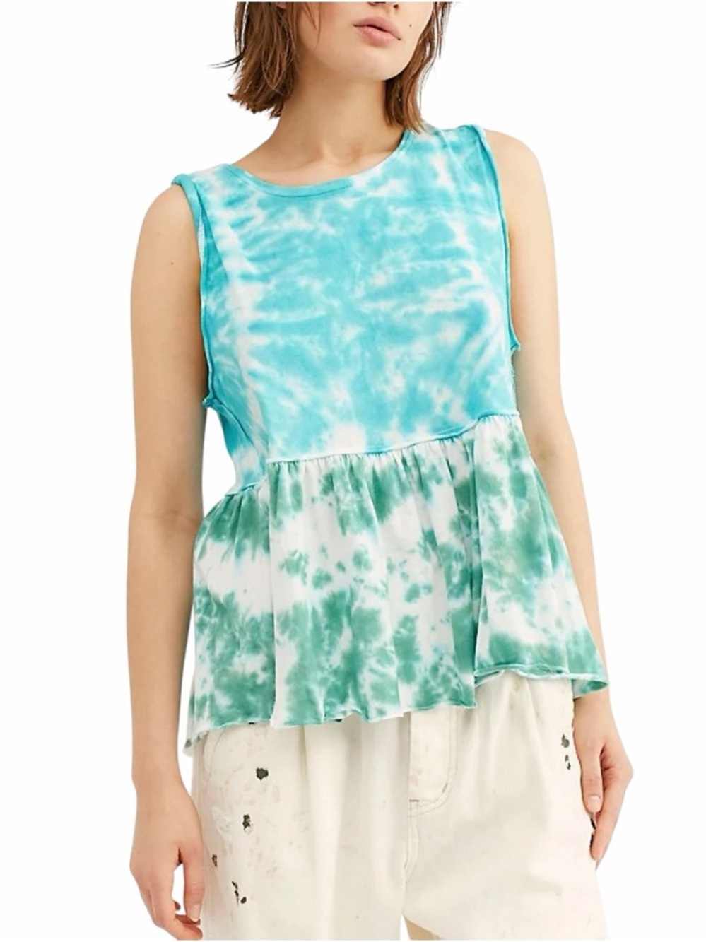Free People We the Free Tie Dye Sleeveless Cotton Top Womans M